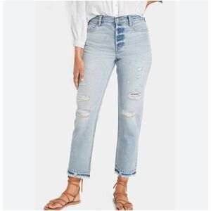 Old Navy High-Waisted Slouchy Straight Distressed Cut-Off Jeans Women's Size 6